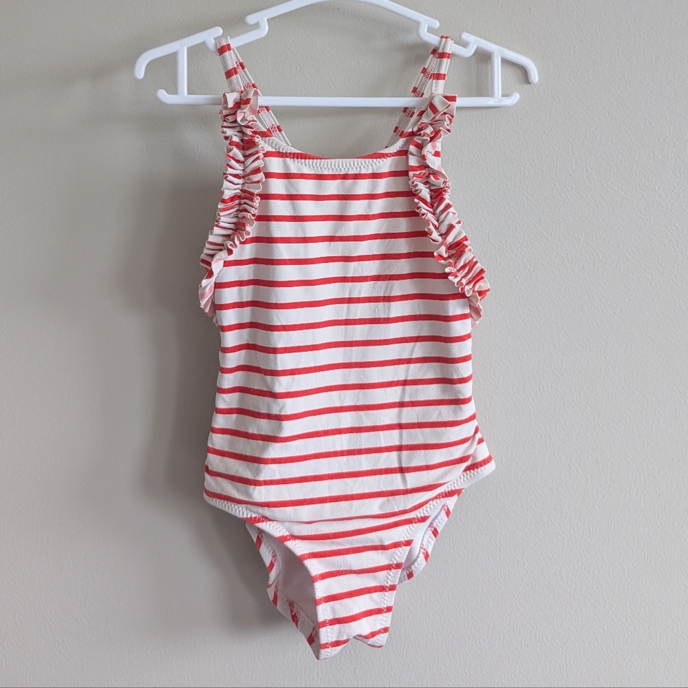 Striped Red and White Kids Swimsuit